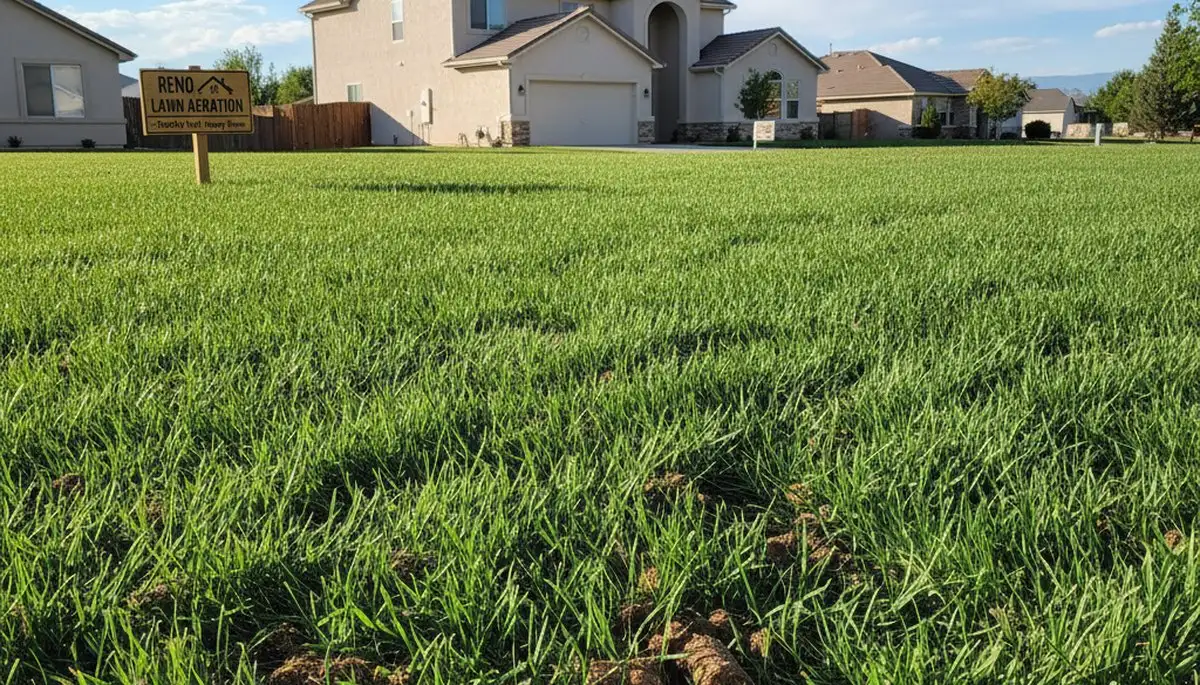 Healthy Reno NV lawn showing strong recovery after professional aeration by Chop Chop Landscaping
